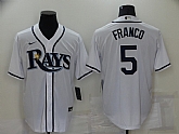 Rays 5 Wander Franco White Nike Cool Base Jersey,baseball caps,new era cap wholesale,wholesale hats